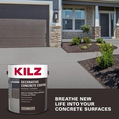 Slip Resistant Gray Concrete Paint, Interior/Exterior, 1 Gal=/-