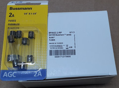 Eaton Bussmann BP/AGC-2-RP, 250V AC, 100A at 250V AC, 10kA at 125V AC, 5 PK