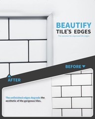 Art3d 10 ft Peel and Stick Tile Edge Trim, Backsplash Corner 10 Feet, White