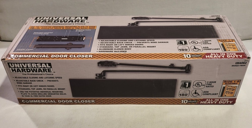 Universal Hardware Heavy Duty All-In-One Bronze Commercial Door Closer UH4062