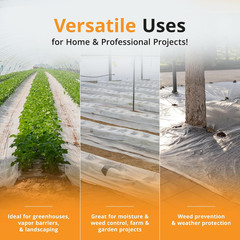 6 Mil Plastic Sheeting (10’X25′) – Waterproof, UV Resistant, Heavy Duty Thick Pl