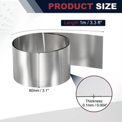 3.1in x 3.3ft Stainless Steel Flashing Roll, 0.1mm Metal Roof Panels