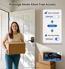 Veise Keypad Door Lock with Handle, Keyless Entry for Front Door & Bedroom, E…