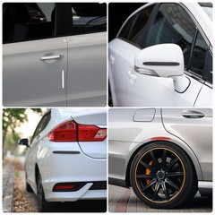 4pcs Car Door Edge Guards Protectors Silicone Side Doors Edge Trim Strip White