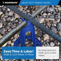 Sandbaggy Plastic Rebar Chair – Elevates Rebar 5.5″ or 6″ – Rebar #3 to #5