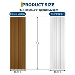 20 Pack Corrugated Panels Roofing Panels Profile Galvanized Roofing Panel 0.01in