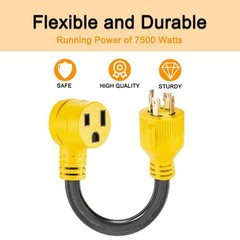 Suplevel NEMA L14-30P to 6-50R Welder Adapter Plug Cord 1.5 FT, Black