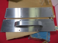 2 sets BALDWID Push and Pull Plate 4″ x 16″x8″ with Handle US Stainless SteelD