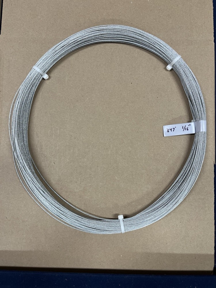 1/16 Inch Galvanized Steel Uncoated Wire Rope 806320 Everbilt 96lbs cap (347ft)