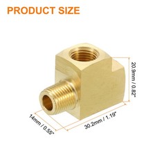Brass Tee Pipe Fitting 1/8 Inch NPT 3 Way T-Connector Fitting Coupler Adapter