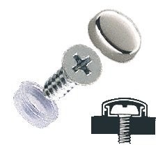 CRL Chrome Flat Small Snap Cap Screw Covers – Packag of 100