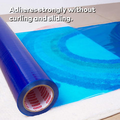 Floor Protection Film, 24-Inch X 200-Foot Roll, 3 Mils, Blue Self-Adhesive Plast