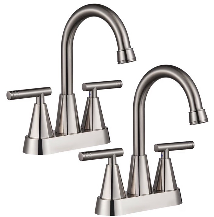 Cobbe Bathroom Faucets for Sink 3 Hole, 4 Inch with Pop Up Drain and 2
