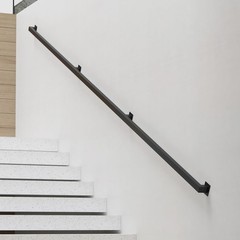 CAVAOSEY 8FT Black Stair Railing Indoor 3 Sections 500lbs Load Capacity
