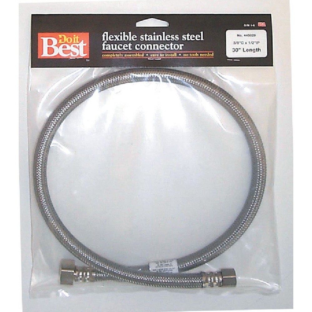 Do it Best 3/8 In. C X 1/2 In. F X 30 In. L. Braided Stainless Steel Faucet