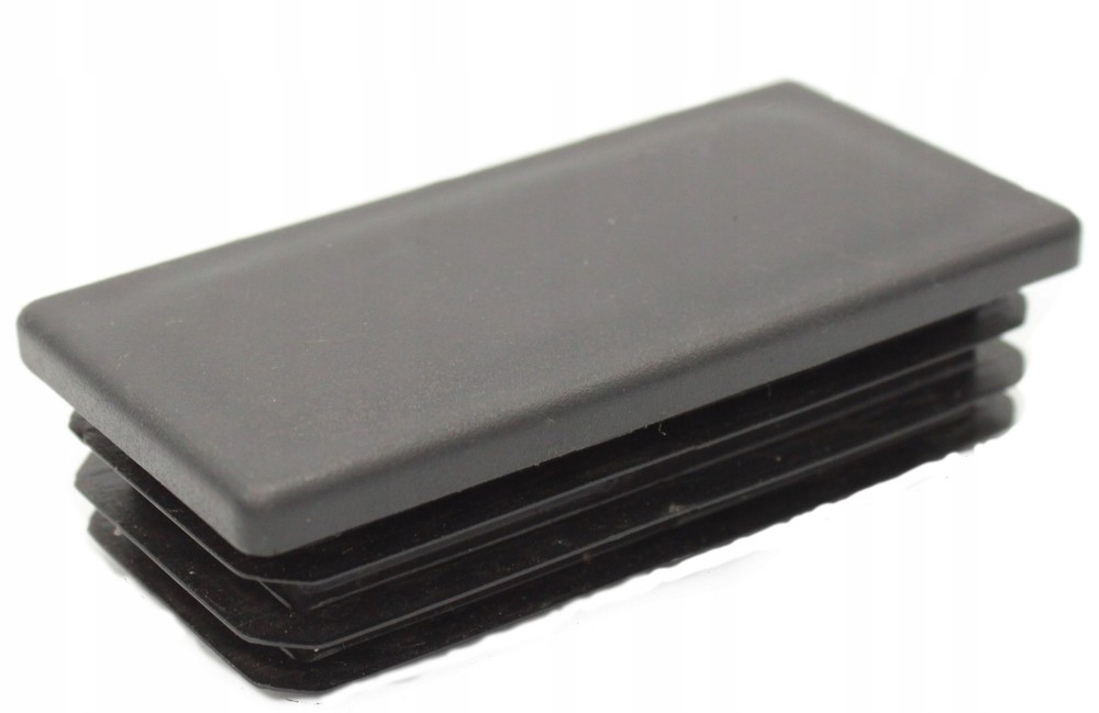 10x Rectangular Tube Lamellar Plug 25×45 mm Black End Caps Plastic
