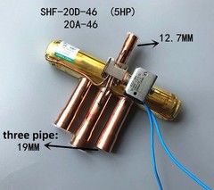1Pc Four-Way Heat Pump Reversing Valve With Coil AC220V 1-5P Air Conditioning