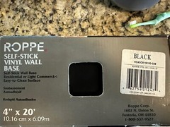 Self-Stick Vinyl Wall Cover Base Black HC40C51S100 Trim Baseboard 4” X 20”