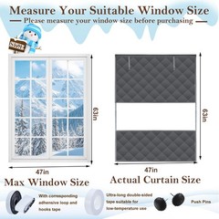 Visible Thermal Window Insulation Kit for Winter, Winterizing Insulated Window C
