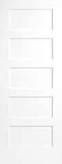 5 Panel Flat Mission Shaker Primed Stile & Rail Solid Core Wood Doors – Prehung