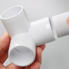 3 Way PVC Pipe Fittings 3/4 Inch, Zernmiarder White Elbow