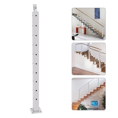 0-90° Stair Rail Hand Rails for Outdoor Steps Silver Stainless Steel Handrail