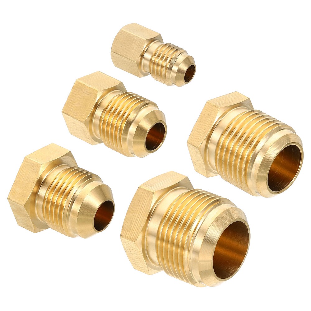 5 Pack SAE Flare Male 1/4″ 3/8″ 1/2″ 5/8″ 3/4″ Brass Seal Plug