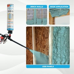 QuickCoat Closed Cell Spray Foam Insulation Kit for Wall–90×32.8oz covers 1800ft