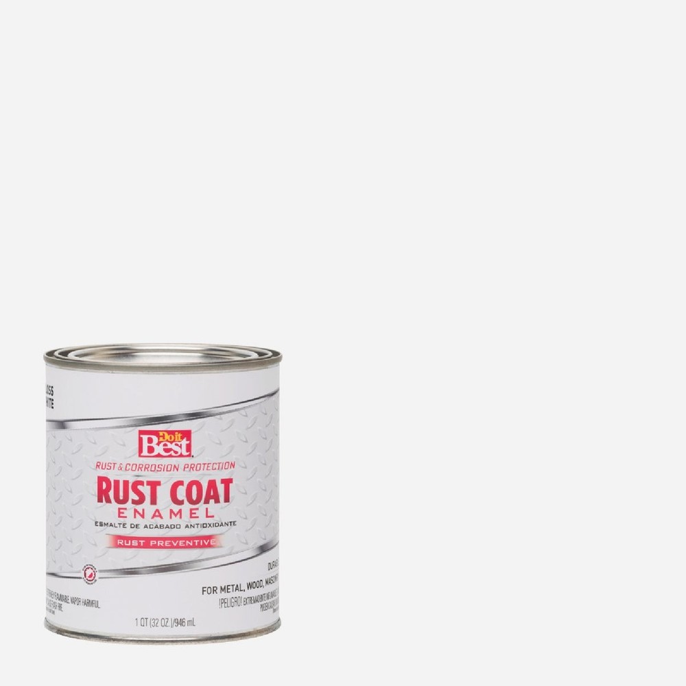 Do it Best Rust Coat Oil-Based Gloss Enamel, White, 1 Qt. 203566D SIM Supply,