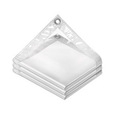 Clear Vinyl Enclosure Tarp – 12 Mil Heavy Duty Waterproof Vinyl Tarp with Gro…