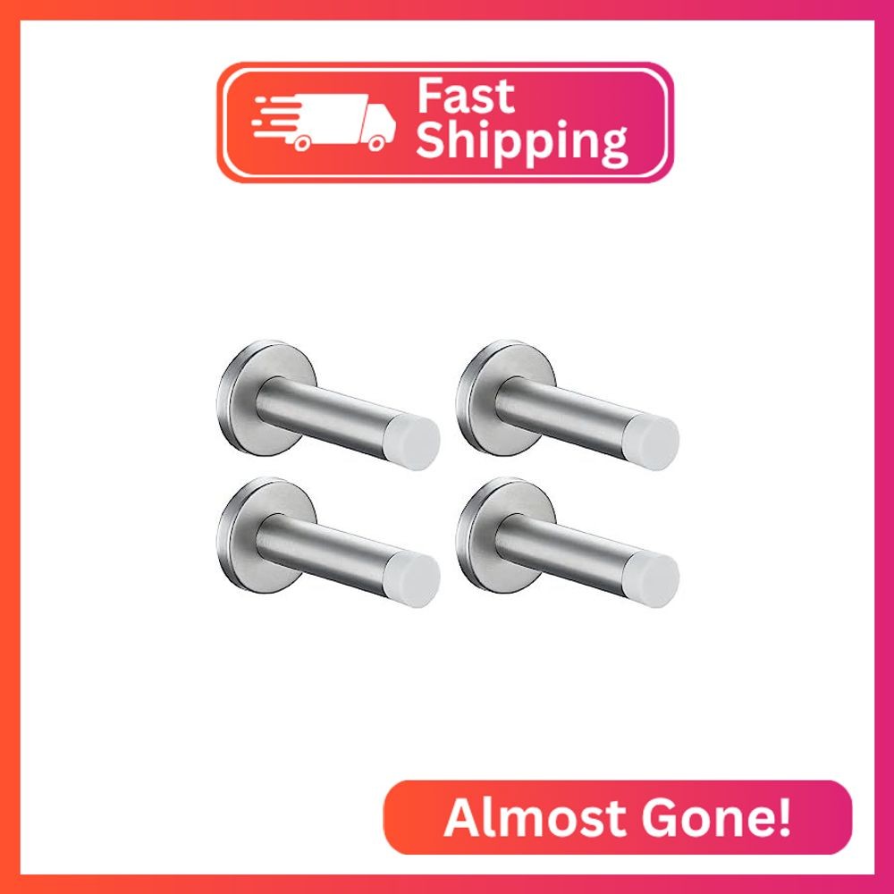JQK Door Stopper, 304 Stainless Steel Thicken 1mm Sound Dampening Door Stop Bump