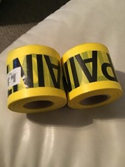 2 rolls C .H . Hanson # 16101 300′ x 3″ Yellow Vinyl WET PAINT Tape / Ribbon