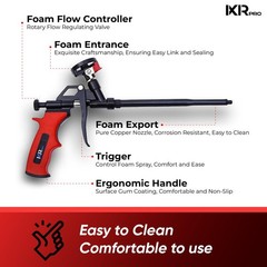 ixirpro Mega Professional Expanding Foam Spray Gun (1 Insulation Gun + 9 Exte…