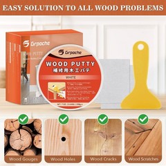 Wood Filler Putty, White Wood Putty Filler Paintable, Stainable, Sandable, 7 …