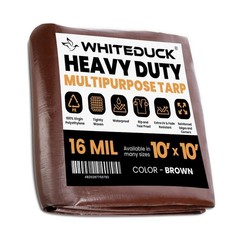 WHITEDUCK Super Heavy Duty Poly Tarp Cover 16 Mil & 10 Mil with Grommets and …