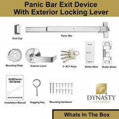 Heavy-Duty Emergency Push Bar Exit Device with Lever Handle – Aluminum Design