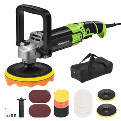 Buffer Polisher, 1600W 6″/7″ Rotary Car Polisher with 7-Speed(1600-3500 RPM),…