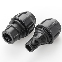 MDPE Compression Fitting Male Female Thread Adapter Water Pipe Connector 20-63mm