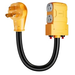 T-Blade Adapter NEMA 0-50P to 4X 5-20R/15R 20 AMPS 3 Prong Stove Breaker Yellow