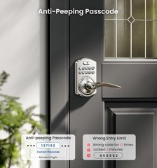 Keypad Door Lock with Handle, Keyless Entry for Front Door Bedroom, Electron…