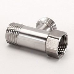 304 Stainless Steel 3 Way Fitting Gas Angle Valve Hose Connector Adapter 1/2″